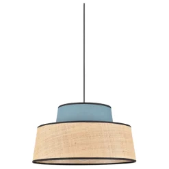 Fabrique de Styles Suspensions>Suspension en coton et raphia d38cm pétrole - Mallorca Petrole