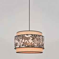 Fabrique de Styles Suspensions>Suspension en coton et raphia d38cm naturel et noir - milo Naturel, Noir