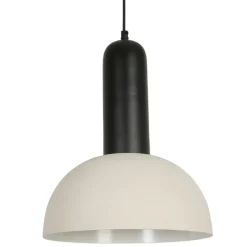 Fabrique de Styles Suspensions>Suspension en fer d30xh36cm noir et écru - Arty Noir, Ecru