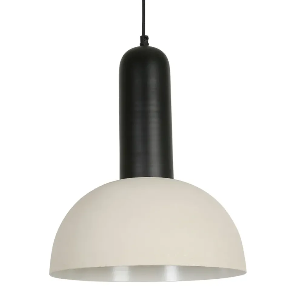 Fabrique de Styles Suspensions>Suspension en fer d30xh36cm noir et écru - Arty Noir, Ecru