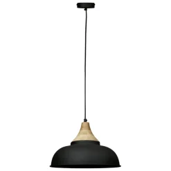 Fabrique de Styles Suspensions>Suspension en fer et manguier d35cm - Lausel Noir Mat