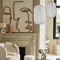 Fabrique de Styles Suspensions>Suspension en polyester et fer h45cm - Organic Blanc