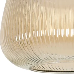 Fabrique de Styles Suspensions>Suspension en verre et fer d26x22cm - Lumi Ambre