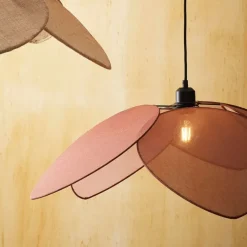 Fabrique de Styles Suspensions>Suspension japandi en lin d70cm Brun