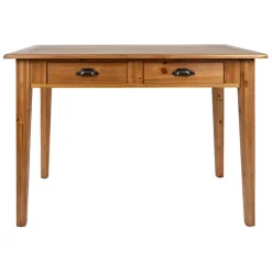 Fabrique de Styles Table De Salle À Manger>Table à manger 2 tiroirs en sapin et panneau de bois 108x67cm - Terroir Naturel