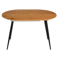 Fabrique de Styles Table De Salle À Manger>Table à manger avec allonge en bois 120(+40cm)x80cm - Lara Naturel, Noir