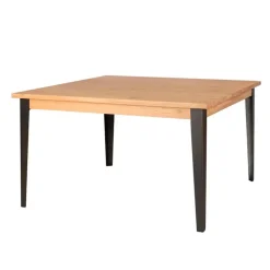 Fabrique de Styles Table De Salle À Manger>Table à manger carrée en chêne massif 140x140xm - Manny Naturel, Noir