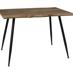 Fabrique de Styles Table De Salle À Manger>Table à manger en bois MDF et pieds en fer 110x75cm - Forest Naturel, Noir