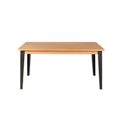 Fabrique de Styles Table De Salle À Manger>Table à manger en chêne massif et pieds acier 160x90cm- Manny Naturel, Noir