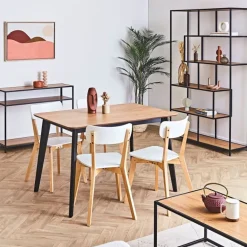 Fabrique de Styles Table De Salle À Manger>Table à manger en plaqué chêne 120x80cm - Roxy Naturel