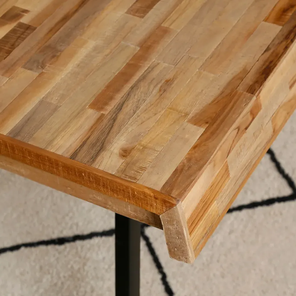 Fabrique de Styles Table De Salle À Manger>Table à manger en teck massif et pieds métal 200x90cm - Suri Naturel