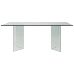 Fabrique de Styles Table De Salle À Manger>Table à manger en verre trempé 180x90cm - Adela Transparent
