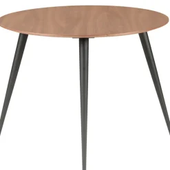 Fabrique de Styles Table De Salle À Manger>Table à manger ronde en noyer et pieds hêtre noir d100cm - Caly Naturel