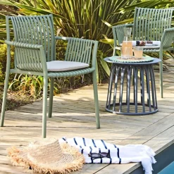 Fabrique de Styles Tables Basses, Guéridons|Jardin>Table basse de jardin ronde e d50cm - Lumi Gris