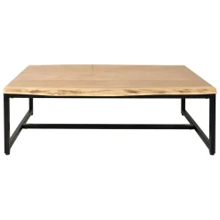 Fabrique de Styles Table Basses>Table basse en acacia et pieds en fer noir - Brooklyn Naturel, Noir