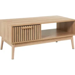 Fabrique de Styles Table Basses>Table basse en bois naturel 100x50 cm - kara Marron