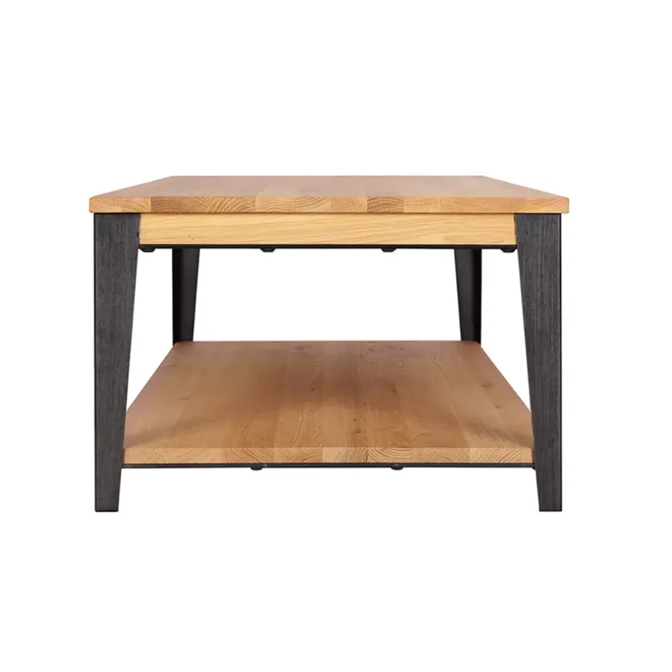 Fabrique de Styles Table Basses>Table basse en chêne massif et pieds acier L120cm - Manny Naturel