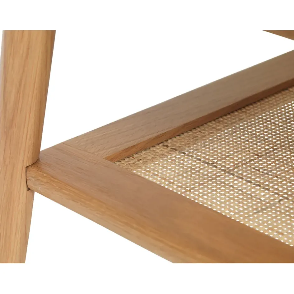 Fabrique de Styles Table Basses>Table basse en placage chêne et cannage l120cm - barrali Naturel