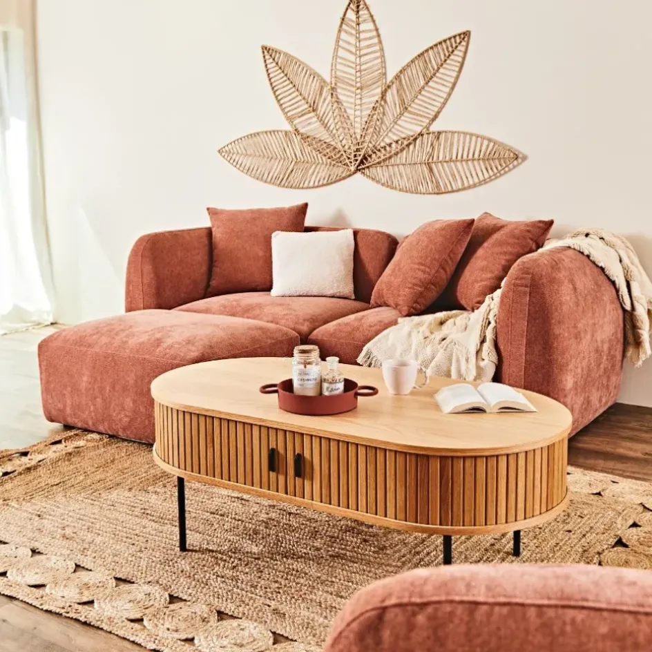 Fabrique de Styles Table Basses>Table basse en placage chêne 120x60 cm - nola Naturel