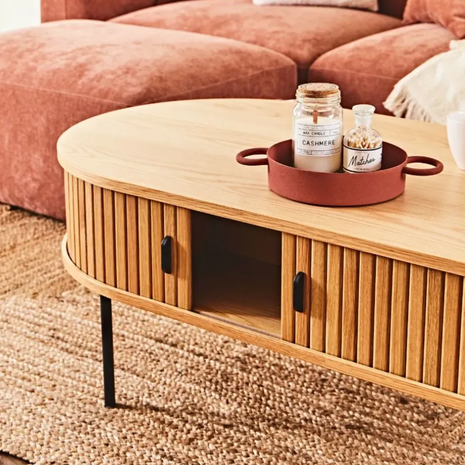 Fabrique de Styles Table Basses>Table basse en placage chêne 120x60 cm - nola Naturel