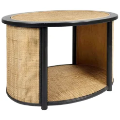 Fabrique de Styles Table Basses>Table basse en rotin et sapin naturel et noir - Balamea Naturel, Noir