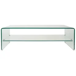 Fabrique de Styles Table Basses>Table basse en verre trempé 110x55cm - Adela Transparent