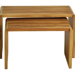 Fabrique de Styles Table Basses>Table basse gigogne (lot de 2) en teck - Soan Naturel
