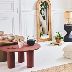 Fabrique de Styles Table Basses>Table basse ronde 3 pieds en fer d70xh35cm - Minimal Terracotta