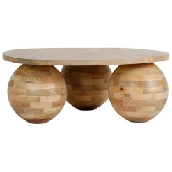 Fabrique de Styles Table Basses>Table basse ronde en manguier d79cm - Organic Naturel