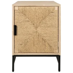 Fabrique de Styles Tables De Chevet>Table de chevet 1 porte en naturel et noir - Kenda Naturel, Noir