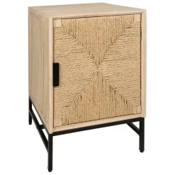 Fabrique de Styles Tables De Chevet>Table de chevet 1 porte en naturel et noir - Kenda Naturel, Noir