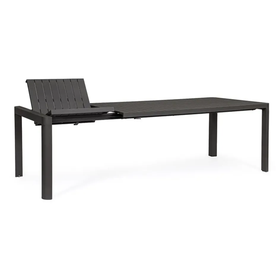 Fabrique de Styles Tables De Jardin|Jardin>Table de jardin avec allonge en aluminium 180(+60)x100cm - Kiplin Anthracite