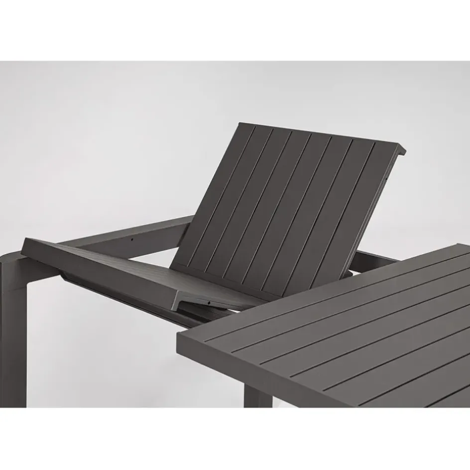 Fabrique de Styles Tables De Jardin|Jardin>Table de jardin avec allonge en aluminium 180(+60)x100cm - Kiplin Anthracite