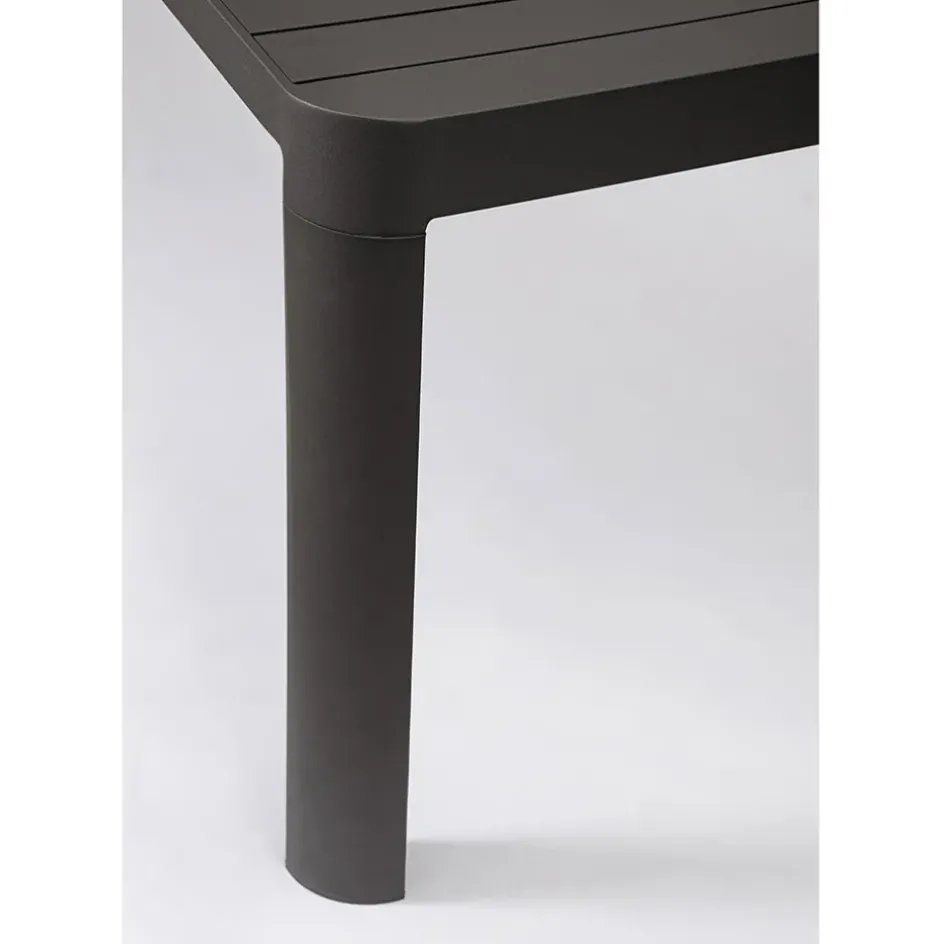 Fabrique de Styles Tables De Jardin|Jardin>Table de jardin avec allonge en aluminium 180(+60)x100cm - Kiplin Anthracite