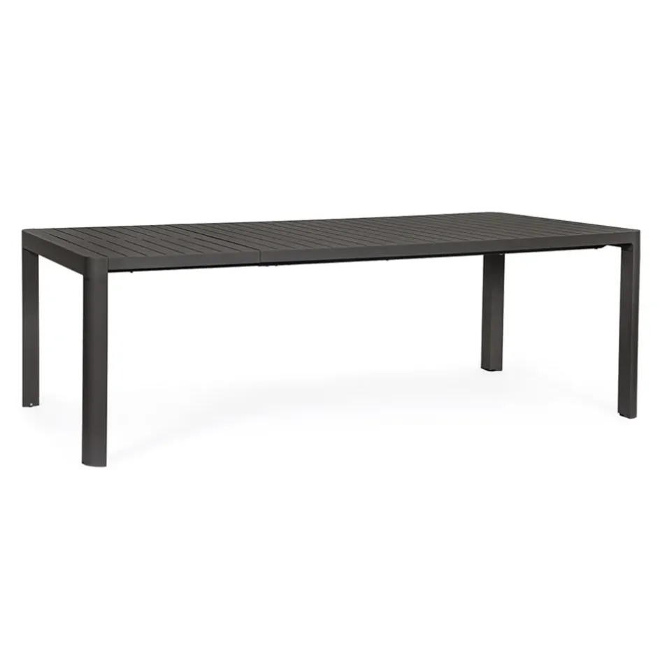 Fabrique de Styles Tables De Jardin|Jardin>Table de jardin avec allonge en aluminium 180(+60)x100cm - Kiplin Anthracite