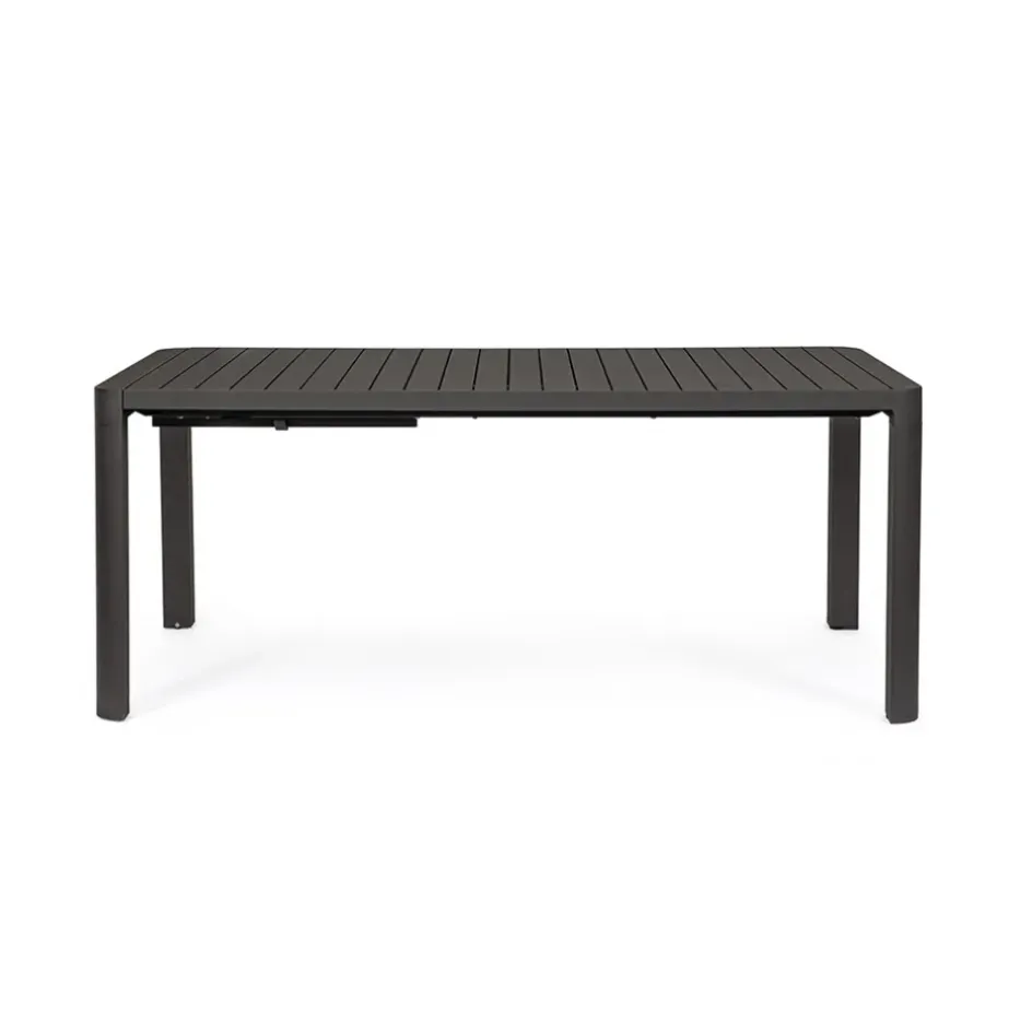 Fabrique de Styles Tables De Jardin|Jardin>Table de jardin avec allonge en aluminium 180(+60)x100cm - Kiplin Anthracite