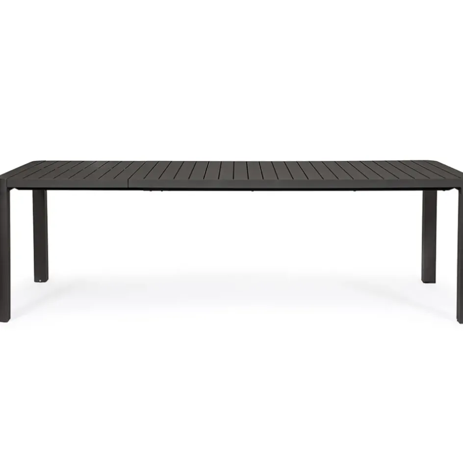 Fabrique de Styles Tables De Jardin|Jardin>Table de jardin avec allonge en aluminium 180(+60)x100cm - Kiplin Anthracite