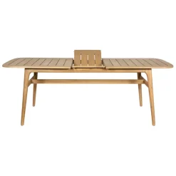 Fabrique de Styles Tables De Jardin|Jardin>Table de jardin avec rallonge en acacia naturel 180-200x100cm - Cirina Ecru
