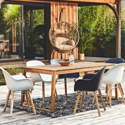 Fabrique de Styles Tables De Jardin|Jardin>Table de jardin en bois d'acacia 190x90cm - Emili Naturel