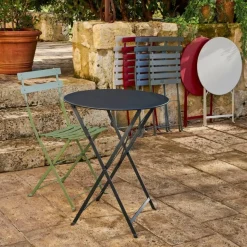 Fabrique de Styles Tables De Jardin|Jardin>Table de jardin plainte en acier - Bistro Carbone