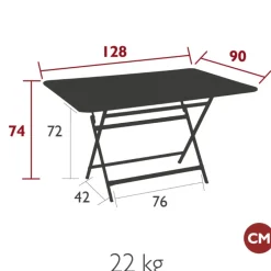 Fabrique de Styles Tables De Jardin|Jardin>Table de jardin pliante en acier - Bistro Carbone
