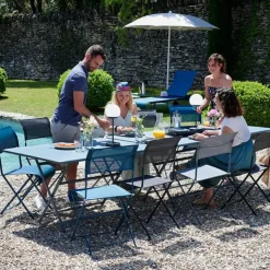 Fabrique de Styles Tables De Jardin|Jardin>Table de jardin pliante en acier - Bistro Bleu Acapulco