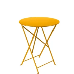 Fabrique de Styles Tables De Jardin|Jardin>Table de jardin ronde pliante en acier - Bistro Miel