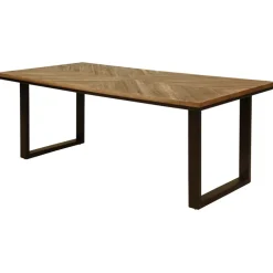 Fabrique de Styles Table De Salle À Manger>Table de salle à manger rectangulaire en Teck Noir - Wally Naturel, Noir