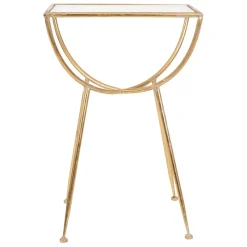 Fabrique de Styles Bouts De Canapé Et Tables D'appoint>Table d'appoint en fer e et verre - Eluminea H60cm Doré