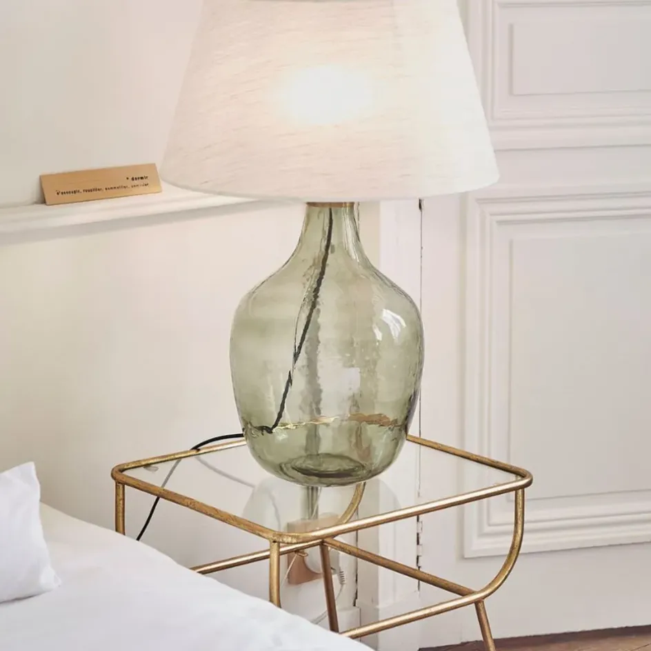 Fabrique de Styles Bouts De Canapé Et Tables D'appoint>Table d'appoint en fer e et verre - Eluminea H52cm Doré