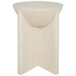 Fabrique de Styles Bouts De Canapé Et Tables D'appoint>Table d'appoint ronde effet béton ciré d40cm - Leros Blanc cassé