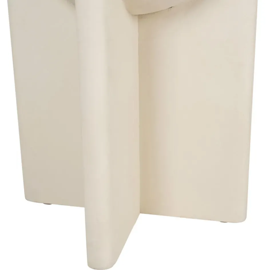 Fabrique de Styles Bouts De Canapé Et Tables D'appoint>Table d'appoint ronde effet béton ciré d40cm - Leros Blanc cassé