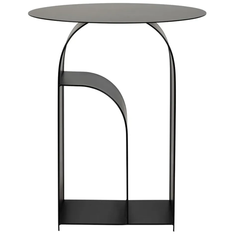 Fabrique de Styles Bouts De Canapé Et Tables D'appoint>Table d'appoint ronde en fer d50cm - Tinel Noir