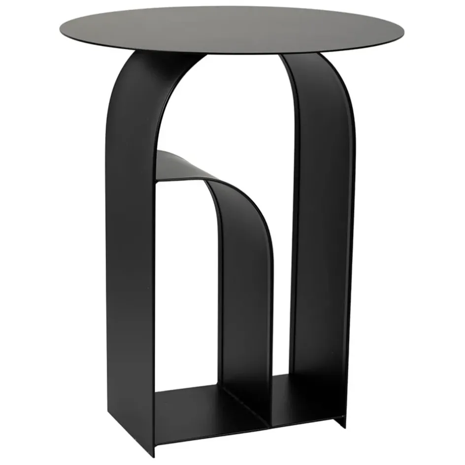 Fabrique de Styles Bouts De Canapé Et Tables D'appoint>Table d'appoint ronde en fer d50cm - Tinel Noir